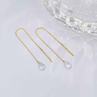 Boucles d'oreilles pendantes en or jaune 18 carats avec diamant de laboratoire en forme de poire, style filigrane, tendance