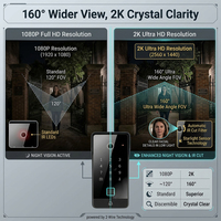 Sistema de Videoportero Hiwink 2K HD con Acceso Biométrico, IP65 Impermeable, Acero Inoxidable, Control Remoto por Aplicación Tuya para Villas