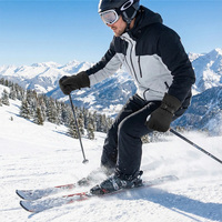 Gants de sport d'hiver en polyester pour activités de plein air, gants de ski alpin et de snowboard à doigts entiers, isolés thermiquement, antidérapants, compatibles avec les écrans tactiles, gris