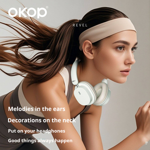 אוזניות גיימינג OKOP-H105 ANC עם חיבור 5.3, השהייה נמוכה במיוחד, חיי סוללה ארוכים במיוחד (15-20 שעות), עיצוב על-אוזן, עמידות למים לספורט - Product Image 2