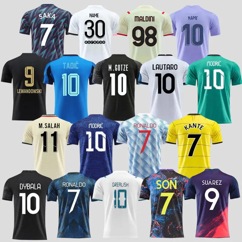 Kaliteli futbol forması yeni futbol tişörtü boy için özel tasarım futbol giyim çocuk futbol set üniforma tam takım