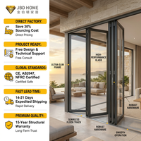 Porte pliante robuste en aluminium, coupe-vent et insonorisée, sur mesure, pour résidentiel et commercial – Vente en gros usine