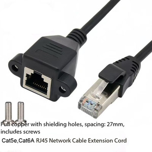สายต่อขยาย Cat5e Cat5 RJ45 8P8C แบบติดตั้งบนแผง พร้อมสกรู ตัวผู้-ตัวเมีย สำหรับเชื่อมต่ออินเทอร์เน็ตและเครือข่าย LAN - Product Image 2