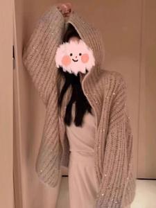 Cardigan Elegante in <span class=keywords><strong>Maglia</strong></span> Larga con Paillettes Autunno 2024, Maglione Oversize da <span class=keywords><strong>Donna</strong></span> a Maniche Lunghe con Scintillii - Product Image 6