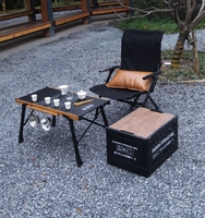 Nouvelle Table de Pique-Nique Pliante d'Extérieur 2026 en Aluminium Noir, Table de Cuisson BBQ IGT Réglable en Hauteur pour Camping