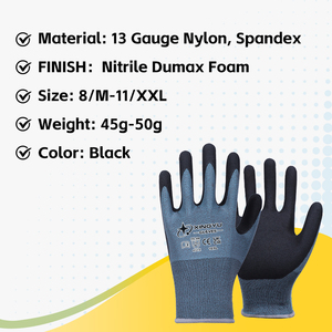 Gants de travail de sécurité industrielle XINGYU Dumax en nylon 15 jauges enduits de mousse de nitrile, antidérapants, adhérence ferme, pour la réparation de machines et d'automobiles - Product Image 2