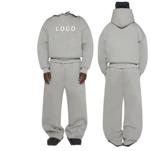 Survêtements pour hommes en molleton 100% coton de haute qualité, respirants, grandes tailles, logo personnalisé, vêtements décontractés d'hiver. - Product Image 1