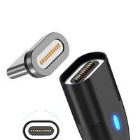 Câble magnétique double Type-C 3A à charge rapide 60W avec connecteurs en alliage d'aluminium et gaine en TPE pour utilisation avec une batterie externe