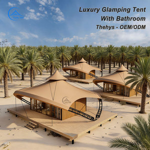 Suite de glamping de luxe semi-permanente en tente de désert du <span class=keywords><strong>Kenya</strong></span> avec salle de bain et climatisation pour une retraite de vacances - Product Image 1