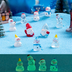Micro paisaje Navidad <span class=keywords><strong>enano</strong></span> luminoso muñeco de nieve resina pequeño adorno artesanías DIY adorno de nieve Accesorios - Product Image 6