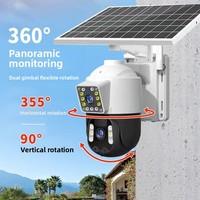 Caméra de surveillance solaire sans fil 1080P 360° CMOS à double vue, vision nocturne infrarouge, sans réseau, pour extérieur, directement de l'usine