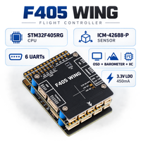 Contrôleur de vol à aile fixe JHEMCU F405 pour avion RC, carte de contrôle de vol F405, INAV OSD IIC, six récepteurs UART