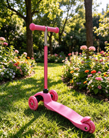 Trottinette pour enfants à 3 roues en acier et plastique, hauteur réglable, direction par inclinaison, avec roues PU lumineuses