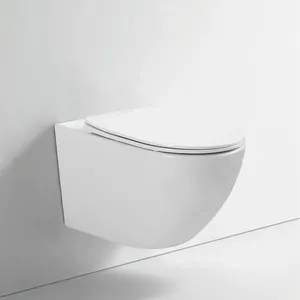 도매 유럽 표준 위생 용품 모델 UF 소프트 클로스 커버 시트가있는 무림 벽 걸이 화장실