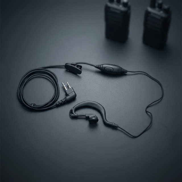 Black G-Shape M Plug Walkie Talkie Headset with Mic & PTT Comfortable Fit for Motorola CP CLS GP Series Two Way Radio
