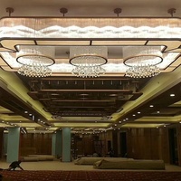 Lustre moderne de luxe en verre cristal LED personnalisé pour hôtels, grands projets, halls et couloirs longs
