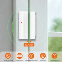 Capteur de porte/fenêtre sans fil avec autonomie de 10 ans pour la sécurité domestique, capteur de contact d'entrée compatible avec la centrale d'alarme 433 MHz