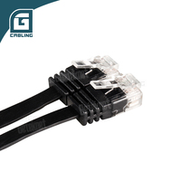 Cable de Red Gcabling, Sin PoE, Perfil Bajo, Delgado y Flexible, 2 Metros, 32AWG, Cobre, NEGRO, RJ45 8P8C, Cat 6, Cable de Conexión Delgado