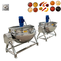 FKJX Gasbetriebener Kippbarer Soßenmixer Doppelwandiger Kessel Modell FKJK-50 220V/380V für Süße Bohnenpaste Herstellung und Konditoreibetriebe