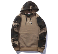 Sweat à capuche pour homme en coton camouflage coupe classique avec grand bonnet, pull polaire d'hiver à motif uni, écologique et à séchage rapide