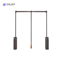 Galaxy Promotion : Tringle de penderie relevable en alliage d'aluminium à double amortisseur, avec support mural amovible, accessoires de quincaillerie de garde-robe améliorés pour vêtements