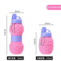 Bouteille d'eau en silicone écologique, sans BPA, modulaire, pliable, avec logo personnalisable MHC, pour boire directement en voyage