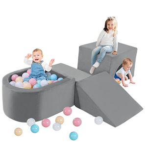 Bloques de escalada de espuma suave y pozo de bolas adecuado para gatear en interiores para niños, deslizarse y jugar - Product Image 1