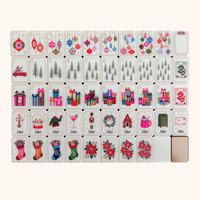 Collection de Noël pour la maison : Jeu de Mahjong américain gravé, 160 tuiles en acrylique, ensemble de luxe