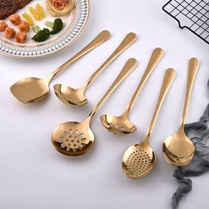 Custom Golden Color Stainless Steel Kitchenware <b>Tool</b> Sets 9PCS Silver Spoon Ladle Spatula Strainer Set Tableware Set - Product Image 1