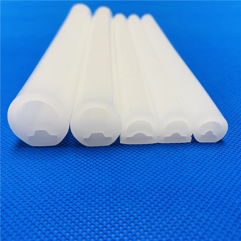 customized shape custom color silicone sleeve 270 degree 360 degree D shape neon flexible silicone tubing