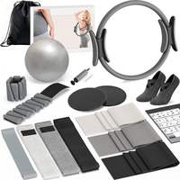 Tapis de yoga, Ensemble d'haltères, Accessoires de Pilates, Barre de musculation, Anneau de résistance, Bracelet réglable en silicone pour bras et poignets, Bracelet de cheville avec poids