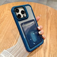 Étui porte-cartes à paillettes pour iPhone 12 13 15 16 Pro Max avec fente intégrée pour cartes, coque de luxe