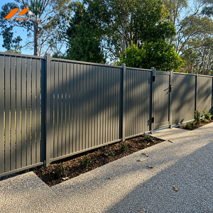 Aluminum Fence Post 100x100mm with Vertical Slat Fence Panels 6ft 8ft <b>Outdoor</b> <b>Privacy</b> Fence Kit CE Factory Direct - Product Image 2
