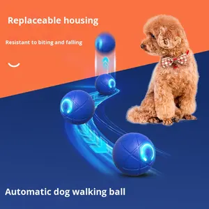 Sıcak satış yeni tasarım interaktif dönen hareket şarj edilebilir Pet köpek isırmaya dayanıklı Pet akıllı atlama topu oyuncaklar oynarken - Product Image 3