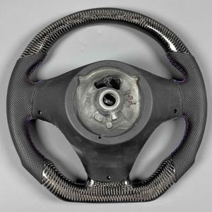 Volante de fibra de carbono de cuero perforado personalizado para <span class=keywords><strong>BMW</strong></span> E90 E92 E93 M3 estilo deportivo de coche personalizado - Product Image 6