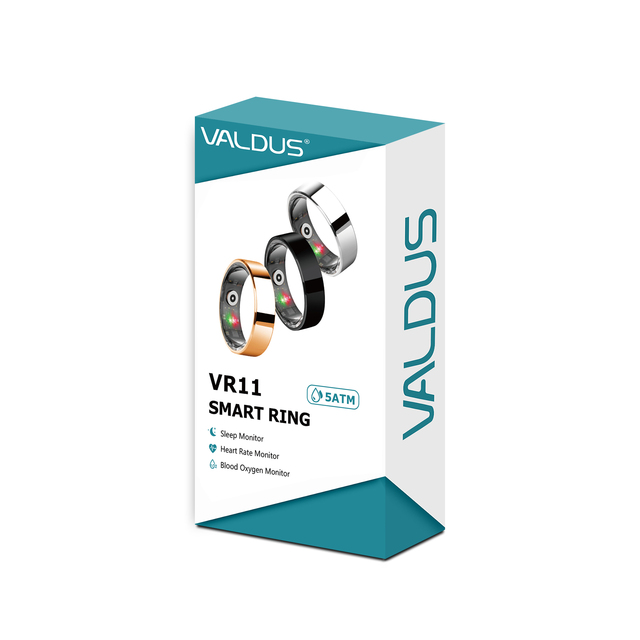 VALDUS VR11 Sleep Heart Rate Monitor Fitness Tracker Health Waterproof Mens Womens Fitness Tracker Smart Ring