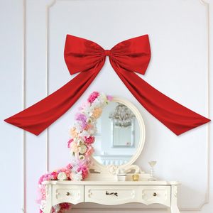 <b>Large</b> Velvet Burgundy Christmas Bows Velvet Bows Tree Decor Christmas <b>Ornaments</b> for Home Birthday Party Front Door Wedding Decor - Product Image 3