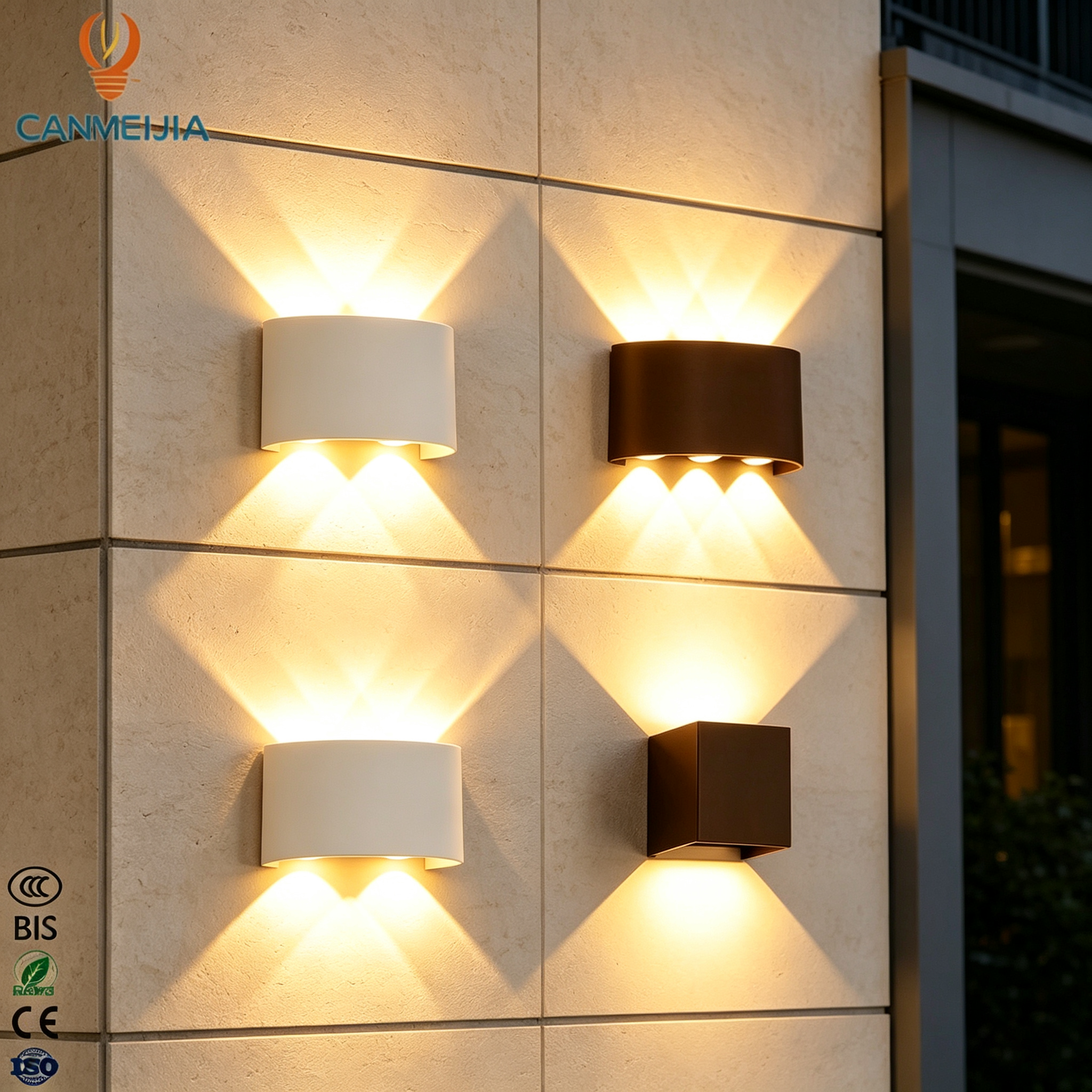 Modern up and Down LED Wall Lamp IP65 Waterproof Outdoor Wall Sconce Light Fixture 4W 6W 8W for Exterior Porch Garden Wall Mount