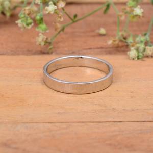 Bague plate en argent sterling plaqué or 14 carats avec serti clos, simple, pour le pouce (4mm-10mm) – Idéale pour mariage et anniversaire - Product Image 2