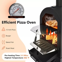 Four à pizza d'extérieur Feu de bois avec couvercle étanche Gril à pizza en acier autoportant Pizza Maker Camping Cooker