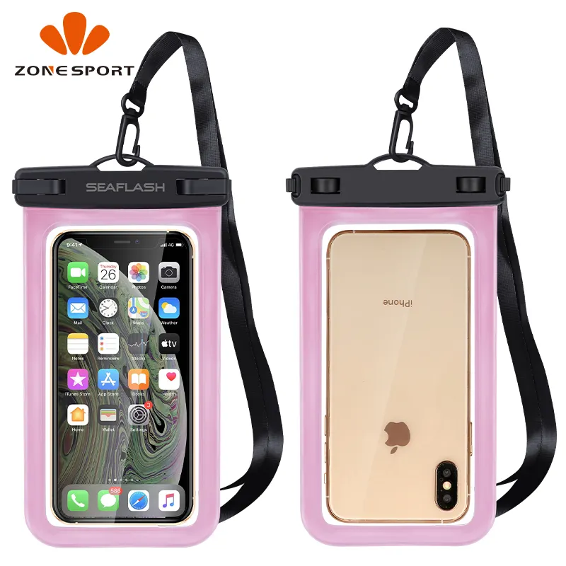 Amostra grátis 6.5 Inch Under Water Waterproof Phone Case Bag Clear PVC Waterproof Mobile Phone Bag para Natação