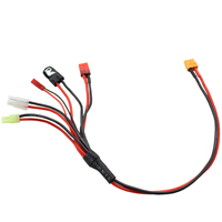 14awg fil de Silicone rouge noir 5 en 1 chargeur de batterie Lipo prise de charge multiple câble de conversion pour voiture d'avions RC