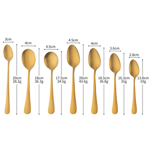 Thiết kế mới thép không gỉ Matte thiết lập dao kéo vàng bữa ăn tối dao muỗng nĩa nhà hàng Flatware Set - Product Image 1