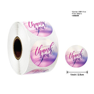 Autocollants carrés de mariage en vinyle fournis en usine Étiquettes de remerciement Guirlande de cupcakes de dragée Emballage de boîte-cadeau Motif de bonbons floraux - Product Image 5