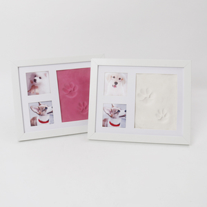 Kit d'<span class=keywords><strong>impression</strong></span> de patte de chien ou de chat <span class=keywords><strong>cadre</strong></span> photo, kit de souvenir d'<span class=keywords><strong>impression</strong></span> de patte d'animal de compagnie avec argile, <span class=keywords><strong>cadre</strong></span> photo en bois pour chiens - Product Image 3