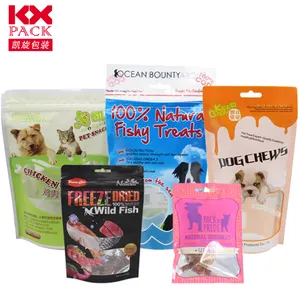 Custom Printed Food Packaging Bag Plastic Aluminum Foil Mylar Stand Up Pouch Zipper Ziplock Bag For Dog Cat Snack
