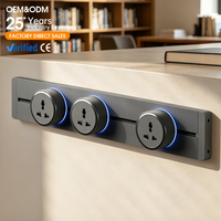 Prise multiple USB KSQ en alliage d'aluminium 32A à 6 sorties, étanche, anti-huile, anti-poussière, triple protection, avec adaptateur mobile