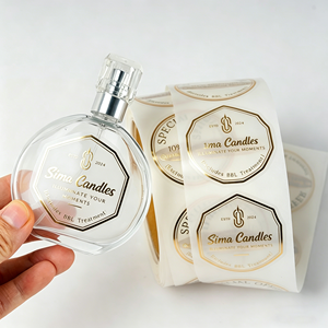 Etichetta Trasparente Personalizzata con Stampa in Lamina d'Oro - Adesivo di Lusso per Profumi e Cosmetici - Product Image 2