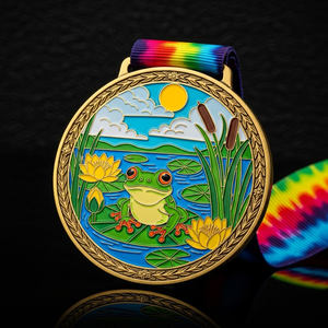 Médailles personnalisées en alliage de zinc à thème paysager, avec relief 3D et émail souple, pour événements de course sur sentier - Product Image 3