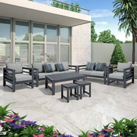 Canapé d'extérieur en HDPE, patio, balcon en plein air, imperméable, résistant aux UV, hôtel, B&B, chaise longue de jardin, mobilier d'extérieur